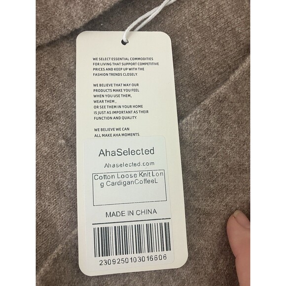 Aha Selected Duster Cardigan Sweater Open Long Womens One Size Brown Super Soft - Picture 5 of 9